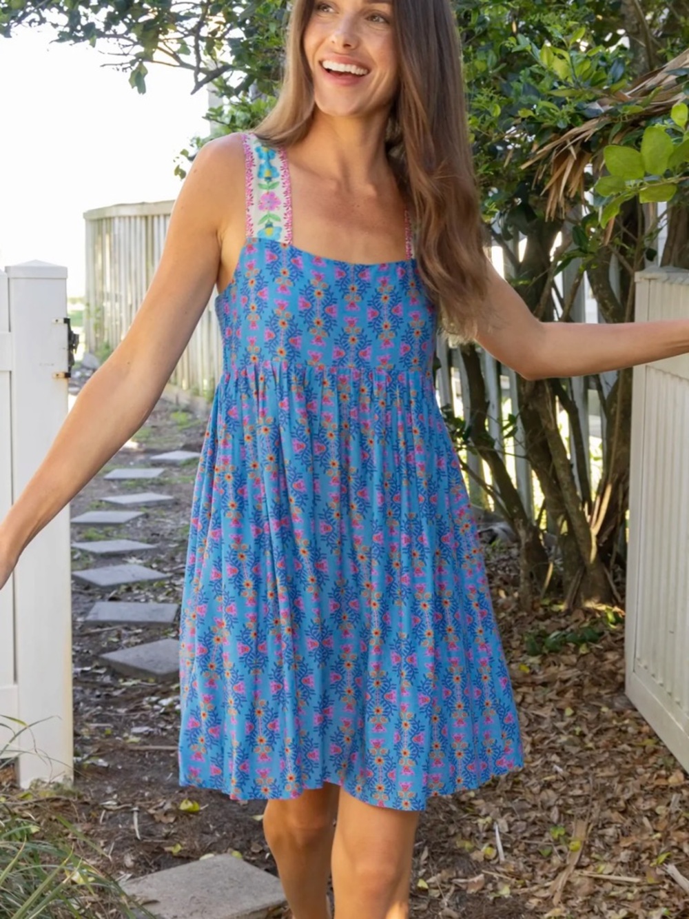 NATURAL LIFE Floral Multicolor Boho V-Neck Top XS - Picture 2 of 7